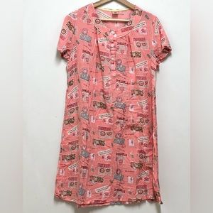 Petti Pranc Morning Star Women's Pink Nightgown Short Sleeves Size S